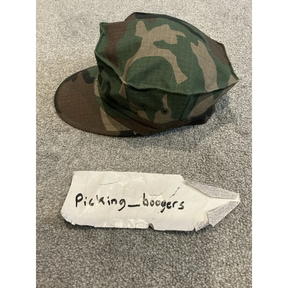 USMC Cap Utility MC USA Made Marines Woodland Camo MILITARY Size Medium